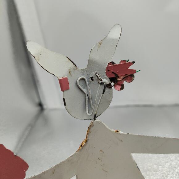 Department 56 Metal Easter Bunny Couple Figurines – Rustic Spring Decor 6 in - Picture 9 of 13